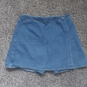 Jean wrap skort